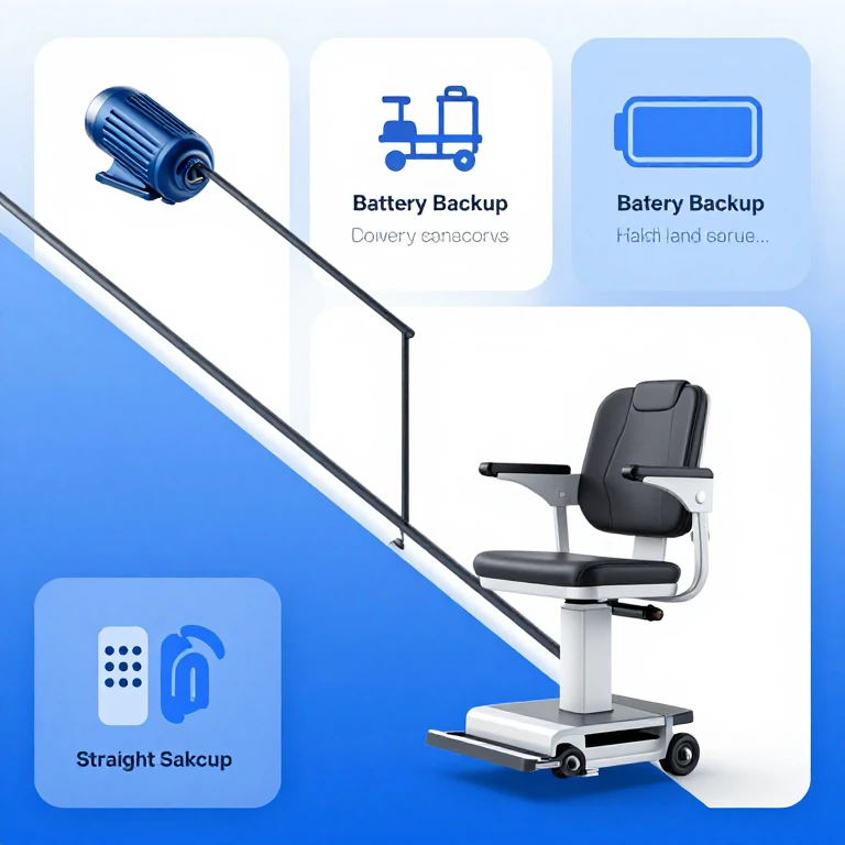 How a straight stair lift operates on a residential staircase